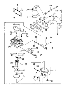 Fh601v-Bs27 Carburetor Diagram and Parts List for 53BB5DAV750-19-HP Cub Cadet Lawn Tractor